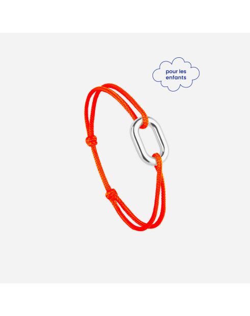 Zélie Link Armband für Kinder, 16 mm, versilbert, versilbert, fluo orange