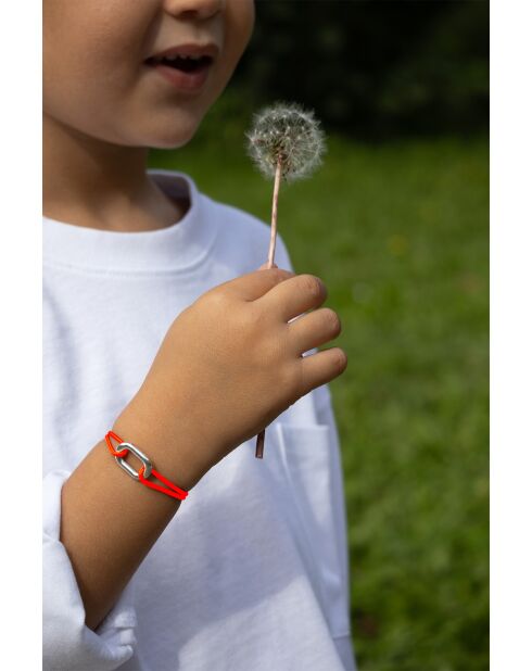 Zélie Link Armband für Kinder, 16 mm, versilbert, versilbert, fluo orange