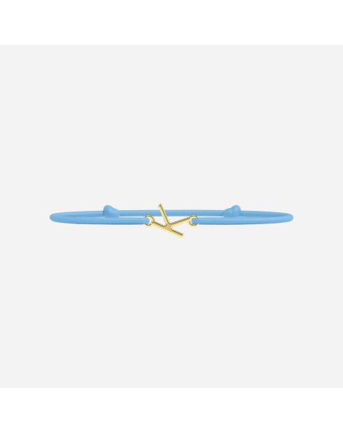 Letter K-armband - Gouden letters voor kinderen met gouden letters hemelsblauw met gouden letters voor kinderen