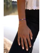 Bracelet Lune plaqué or bleu roi