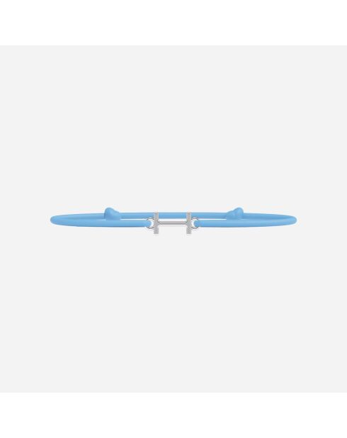 Bracelet lettre I Enfant Plaqué Argent Bleu ciel