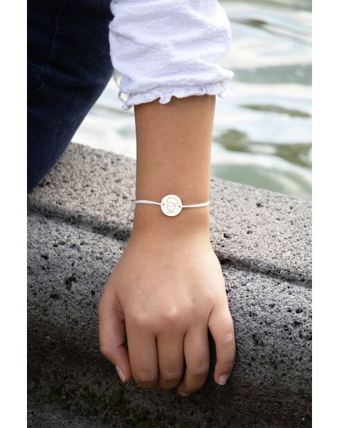 Bracelet Portrait enfant plaqué or blanc
