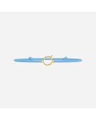 Bracelet lettre Q - Doré Enfant Lettres Dorées Enfants Bleu ciel