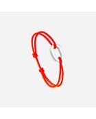 Fluo oranje verzilverde tangarmband