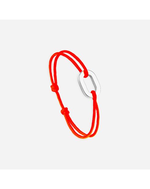 Fluo oranje verzilverde tangarmband