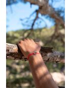 Fluo oranje verzilverde tangarmband