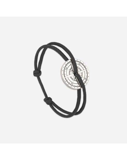 Schwarzes versilbertes Windrosenarmband