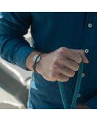 Schwarzes versilbertes Windrosenarmband