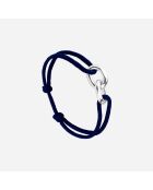 Brazalete azul medianoche chapado en plata Paraty Union de 22 mm