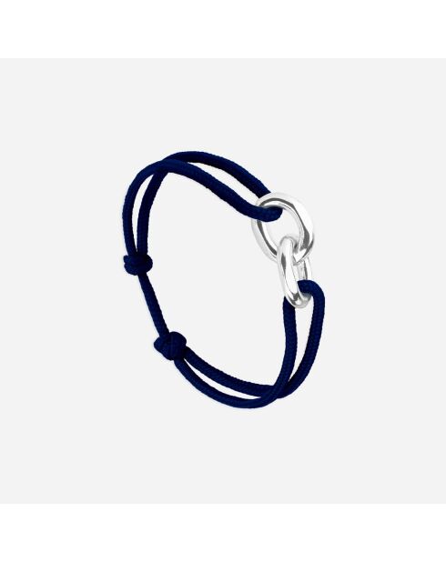 Brazalete azul medianoche chapado en plata Paraty Union de 22 mm