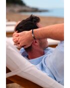 Brazalete azul medianoche chapado en plata Paraty Union de 22 mm