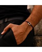 Middernachtblauwe verzilverde cardanarmband