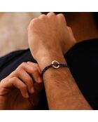 Middernachtblauwe verzilverde cardanarmband