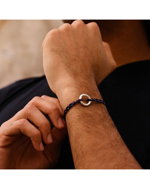 Middernachtblauwe verzilverde cardanarmband