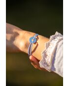 Bracciale curvo placcato in argento azzurro