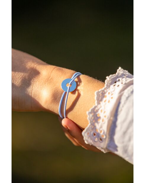 Bracciale curvo placcato in argento azzurro