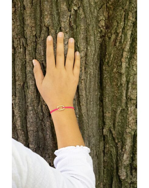 Lila schakelarmband 16 mm verguld fluo roze voor kinderen