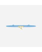 Braccialetto in oro con lettera A per bambini, lettere dorate, lettere dorate, per bambini, blu cielo