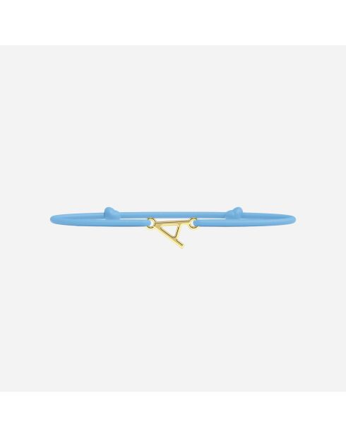 Braccialetto in oro con lettera A per bambini, lettere dorate, lettere dorate, per bambini, blu cielo