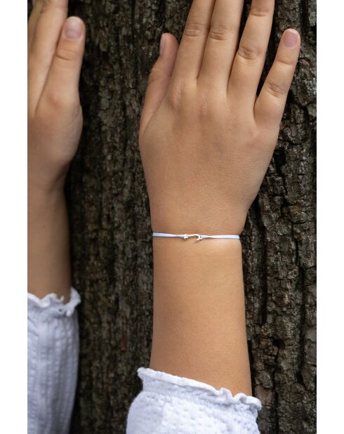 Bracelet lettre J Enfant Plaqué Argent Bleu ciel