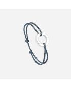 Inertia armband in zilverkleurige glitter marineblauw