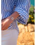 Inertia armband in zilverkleurige glitter marineblauw