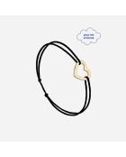 Bracelet Coeur vide enfant plaqué or noir