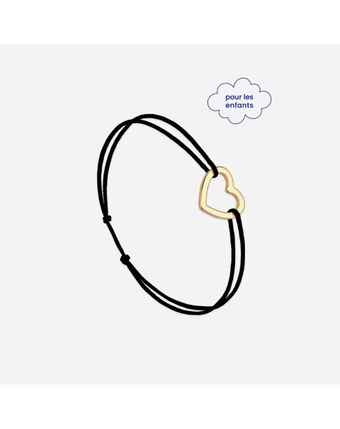 Bracelet Coeur vide enfant plaqué or noir