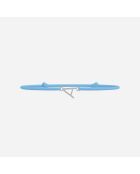 Hemelsblauwe verzilverde kinderarmband met letter A