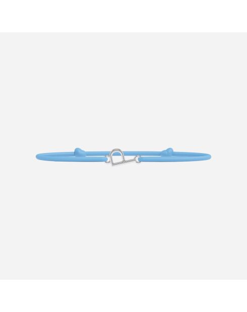 Himmelblaues versilbertes Kinderarmband mit dem Buchstaben P