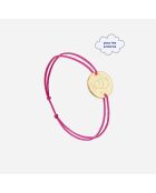 Fuchsiafarbenes rosévergoldetes Kinderporträt-Armband