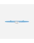 Himmelblaues versilbertes Kinderarmband mit dem Buchstaben R