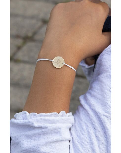 Pulsera infantil El Principito chapada en oro blanco