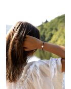 Bracciale a cuore argentato blu notte