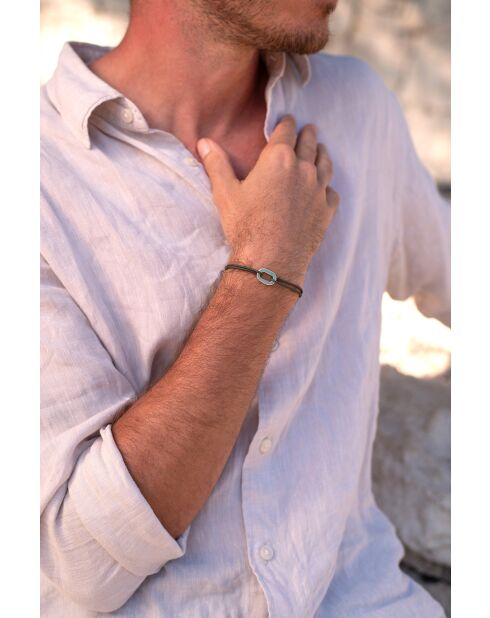 Kaki vergulde cargoarmband