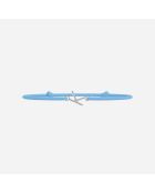 Himmelblaues versilbertes Kinderarmband mit dem Buchstaben K