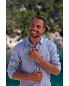 Middernachtblauwe vergulde ellipsarmband