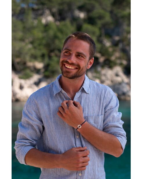 Middernachtblauwe vergulde ellipsarmband