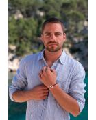 Middernachtblauwe vergulde ellipsarmband