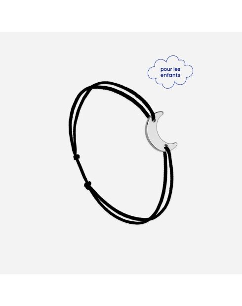 Schwarz versilbertes Mondarmband für Kinder