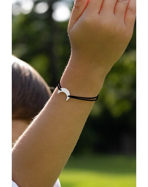 Schwarz versilbertes Mondarmband für Kinder