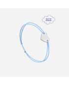 Bracelet Coeur enfant plaqué argent bleu ciel