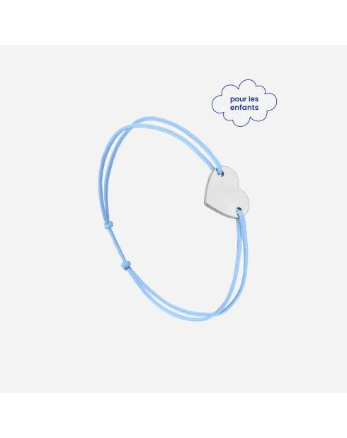 Himmelblaues versilbertes Herzarmband für Kinder