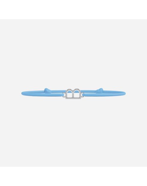Bracelet lettre B Enfant Plaqué Argent Bleu ciel