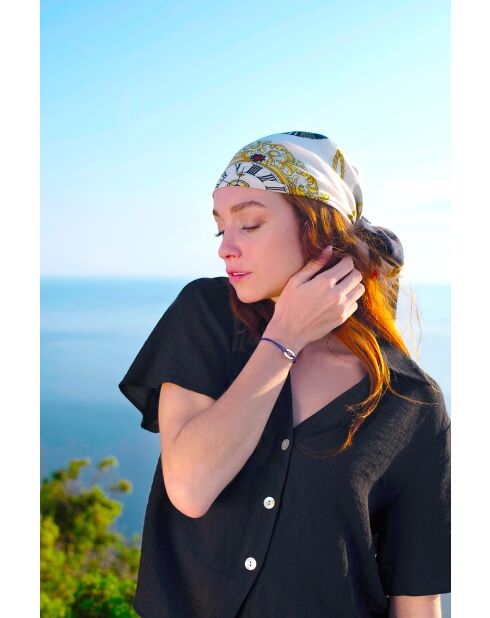 Koningsblauwe verzilverde Estrope-armband