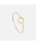 Pulsera Marche bañada en oro blanco y beige