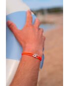 Portree Union 22mm verzilverde fluo oranje zilveren armband