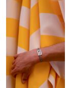 Armreif Musa in Beige und Blau, versilbert