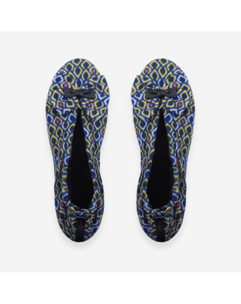 Bailarinas interiores de terciopelo estampadas cf0143 geométrico-geométricas