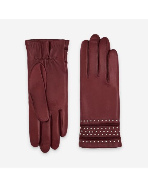 Gants cuir agneau-100% laine-21593TR-lie-de-vin